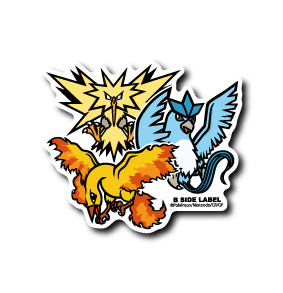 Articuno & Zapdos & Entei Pokemon B-SIDE LABEL sticker official japan anime
