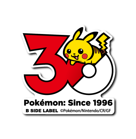 Pokémon 30th Anniversary Sticker Pokemon B-SIDE LABEL sticker die cut anime