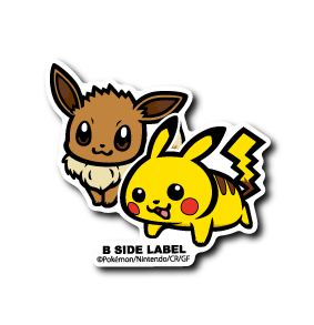 Pikachu & Eevee Pokemon B-SIDE LABEL sticker collectible official kawaii die cut