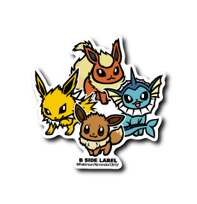 Eevee & Evolutions Pokemon B-SIDE LABEL sticker kawaii anime collectible vinyl