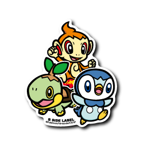 Turtwig & Chimchar & Piplup Pokemon B-SIDE LABEL sticker japan anime collectible