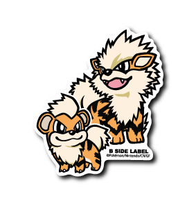 Growlithe & Arcanine Pokemon B-SIDE LABEL sticker japan official anime vinyl