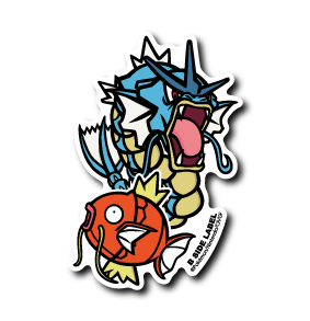 Magikarp & Gyarados Pokemon B-SIDE LABEL sticker kawaii die cut anime vinyl