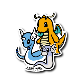 Dratini & Dragonair & Dragonite Pokemon B-SIDE LABEL sticker japan die cut anime